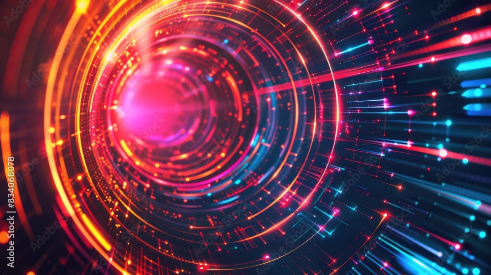 Circular abstract background of bright lines. AI generative. Circular abstract background of bright lines. AI generative.