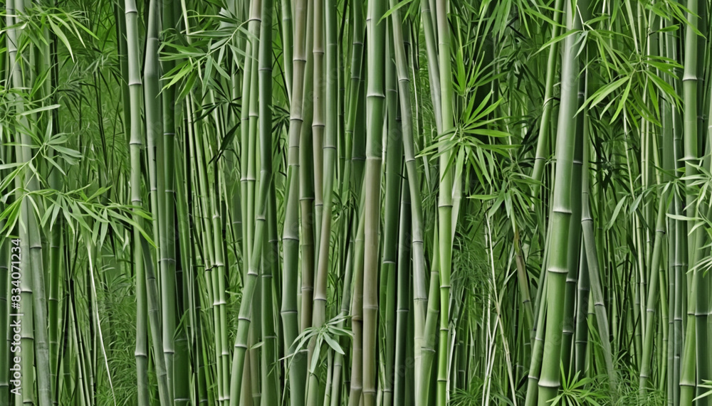 Generative AI creates vibrant and lush bamboo forest texture in 8K resolution using machine learning algorithms, featuring a harmonious blend of green hues and intricate leaf patterns Generative AI creates vibrant and lush bamboo forest texture in 8K resolution using machine learning algorithms, featuring a harmonious blend of green hues and intricate leaf patterns