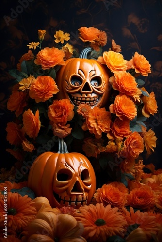 halloween pumpkin and pumpkins  generative ai
