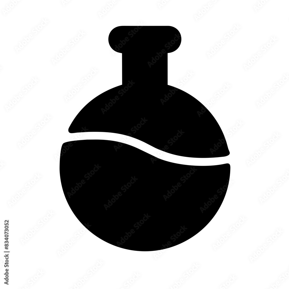 Vector illustration of a potion bottle silhouette icon Vector illustration of a potion bottle silhouette icon