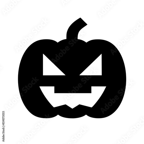Spooky Halloween Jack-O-Lantern Silhouette Vector Illustration