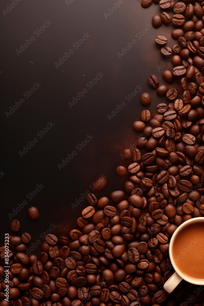 cup of coffee with beans, generative ai cup of coffee with beans, generative ai