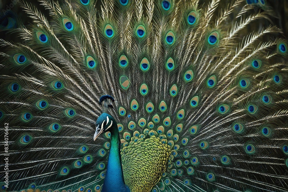 Obraz premium peacock feather close up