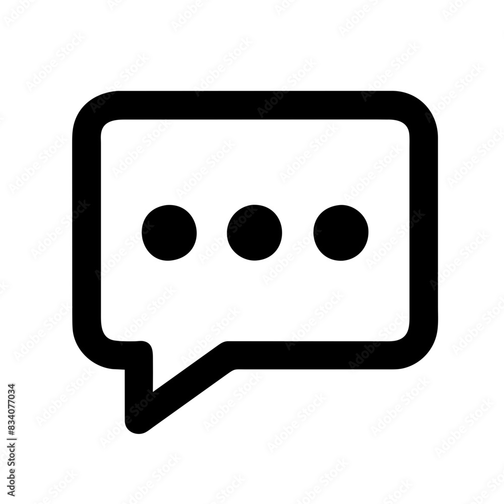 Minimalist Chat Icon with Three Dots - Vector Illustration Minimalist Chat Icon with Three Dots - Vector Illustration