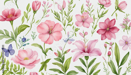 Generative AI creates a stunning collection of floral designs with transparent backgrounds, perfect for graphic layouts and vector illustrations