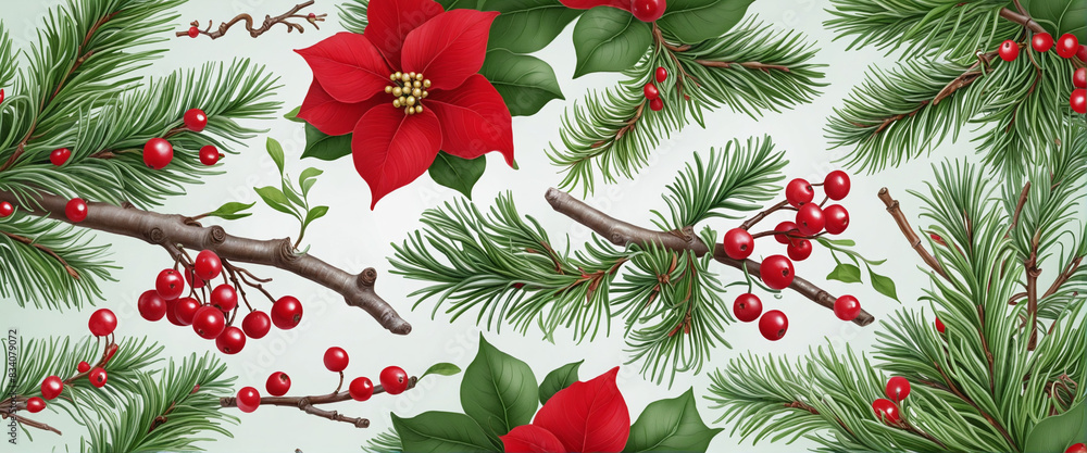 Festive Floral Collection with Evergreen Elements for Christmas Decor Festive Floral Collection with Evergreen Elements for Christmas Decor