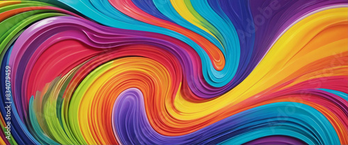 Colorful Abstract Generative Art Background with Wave and Swirl Elements