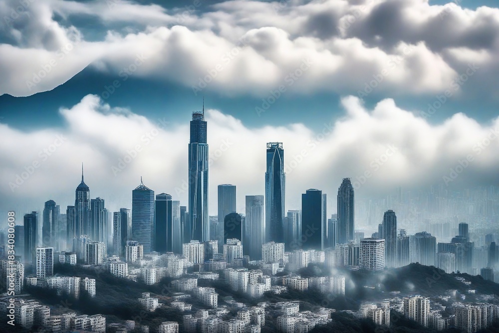 Fototapeta premium clouds over city