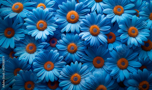 gerbera blue flower background 