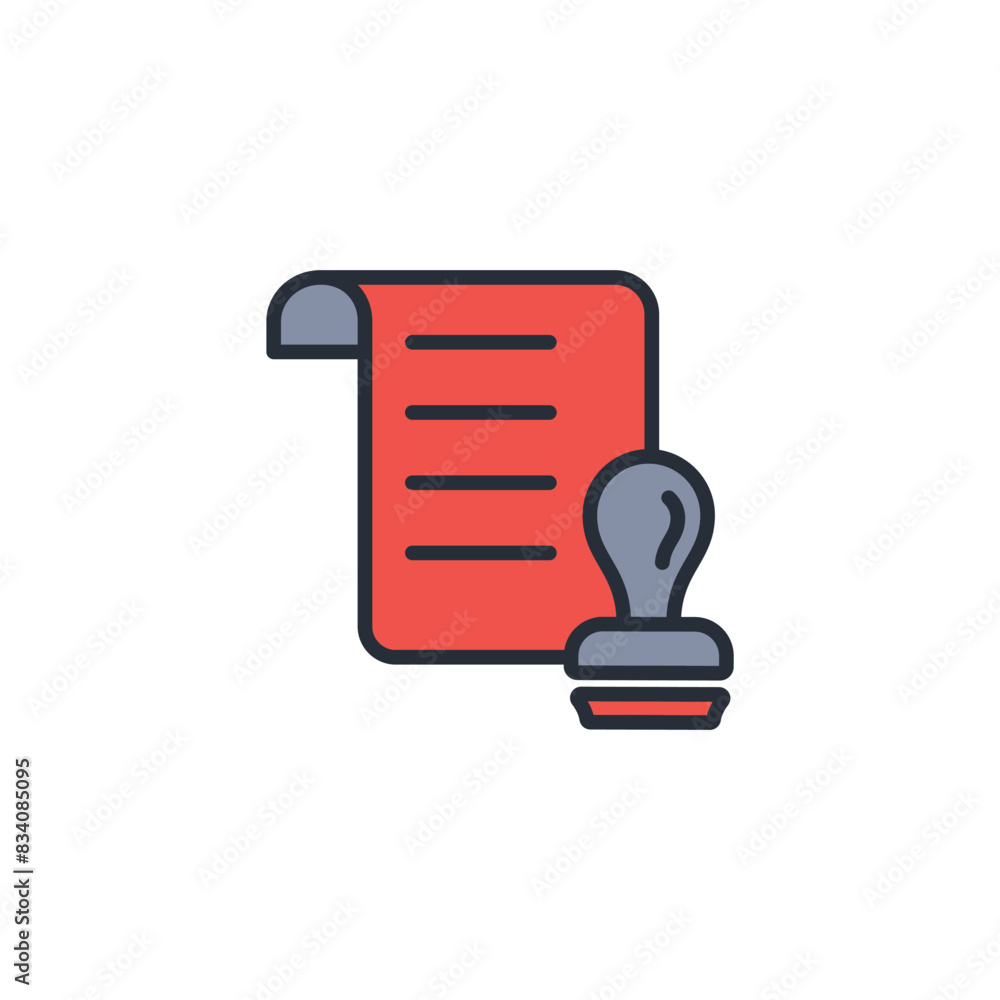 stamp document icon. vector.Editable stroke.linear style sign for use web design,logo.Symbol illustration. stamp document icon. vector.Editable stroke.linear style sign for use web design,logo.Symbol illustration.