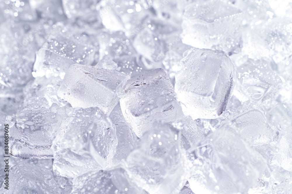 Ice Cube Background. Texture of Crushed Ice in White Heap, Top View with Copy Space Ice Cube Background. Texture of Crushed Ice in White Heap, Top View with Copy Space