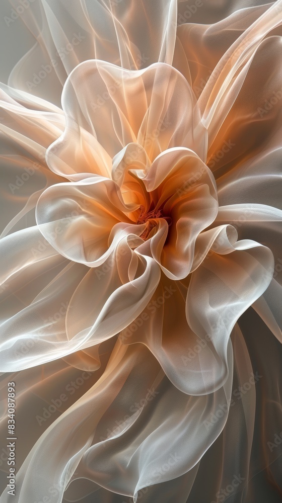 Obraz premium Soft Beige Flower Pattern for Textile Design Generative AI
