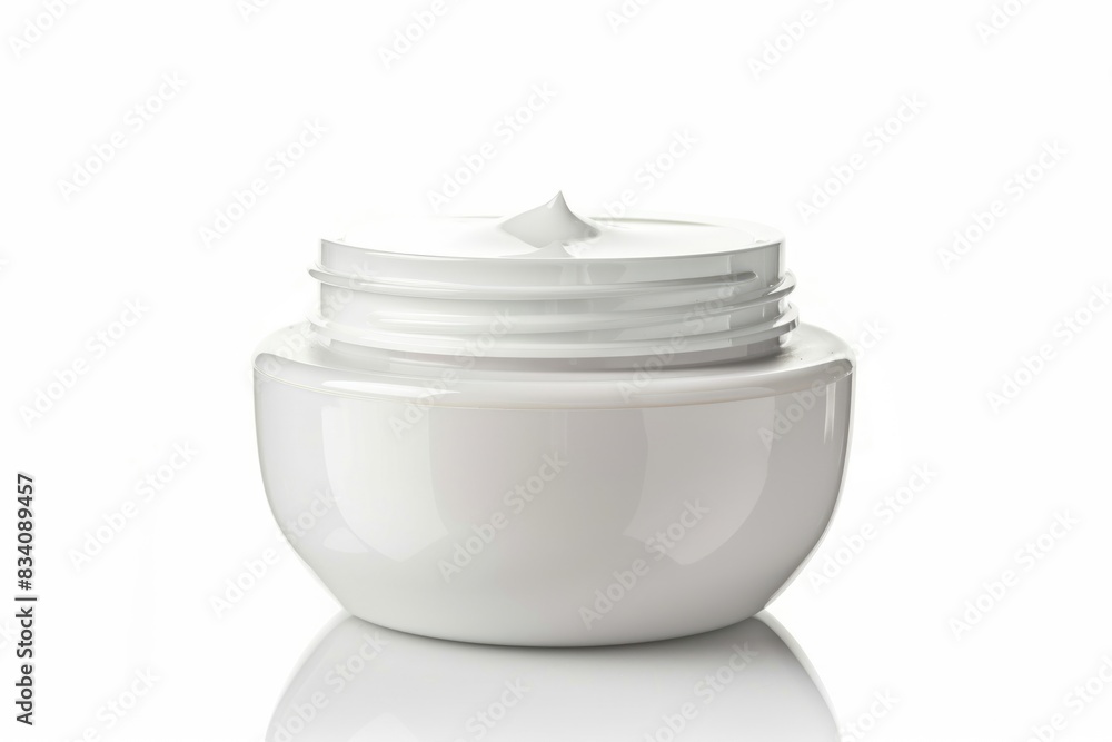 Jar Cream. White Cosmetic Container for Beauty Products Isolated on White Background Jar Cream. White Cosmetic Container for Beauty Products Isolated on White Background