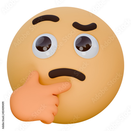 thinking face 3d emoji illustration