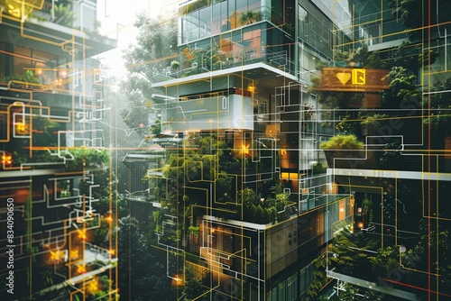 Wallpaper Mural Modern Urban Building With Integrated Greenery and Technology Torontodigital.ca