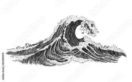 Fototapeta Sea wave sketch