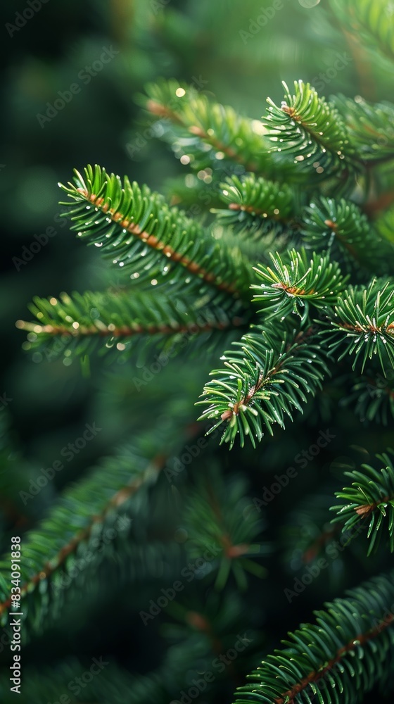 Fresh Green Fir Tree Branches for Winter Decor Generative AI Fresh Green Fir Tree Branches for Winter Decor Generative AI