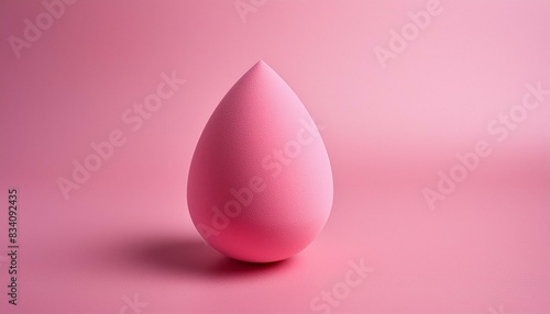 Soft pink makeup sponge on a pink background. Beauty and personal care product photography.