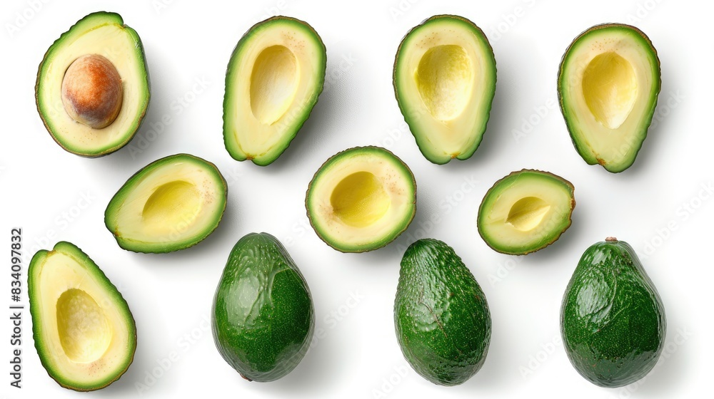Ripe avocados separated on a white background Ripe avocados separated on a white background