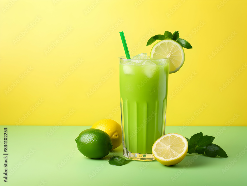 A Glass of lemon juice with green and yellow lemon, Refreshing and healthy lemon juice ice in a glass with summer background, lemon juice photo A Glass of lemon juice with green and yellow lemon, Refreshing and healthy lemon juice ice in a glass with summer background, lemon juice photo