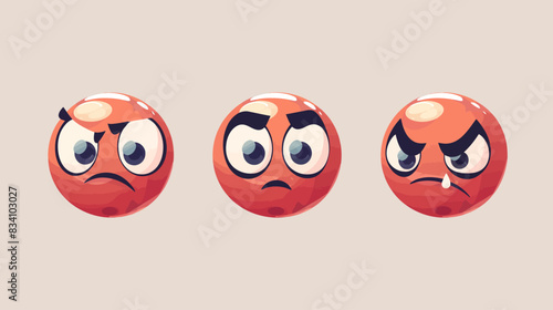 Set of worried and scared emoticons	
