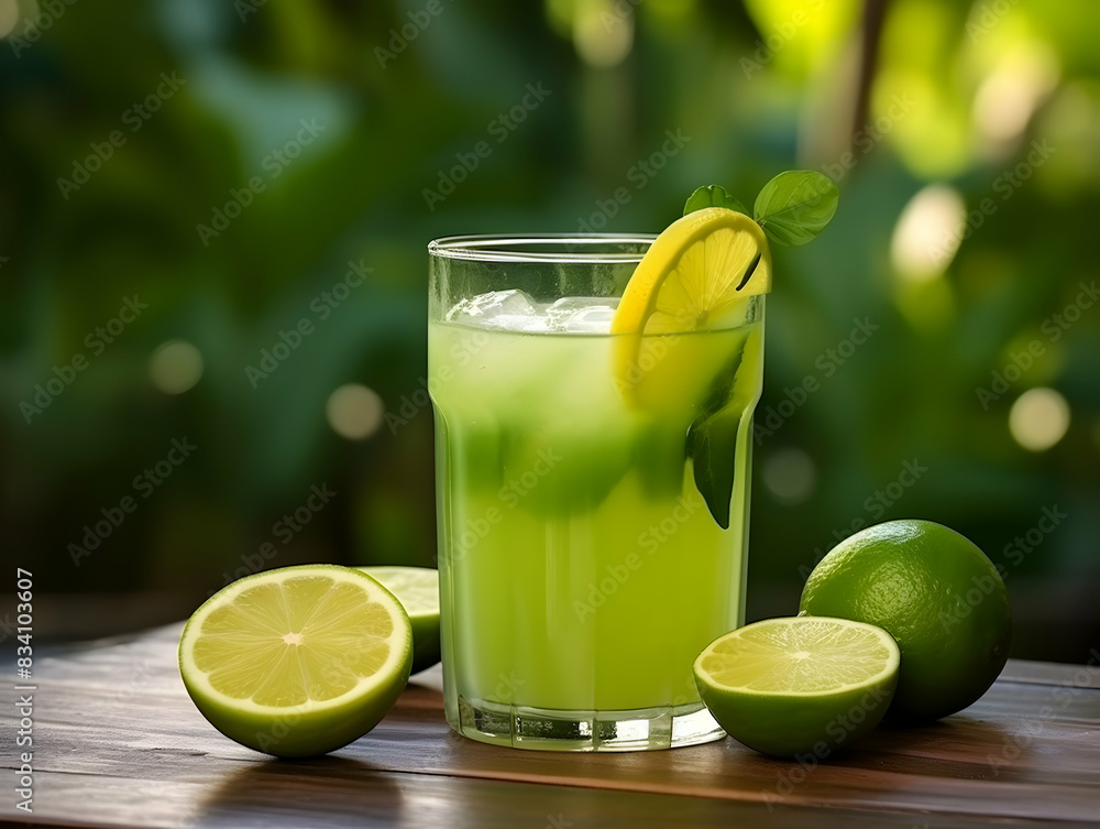A Glass of lemon juice with green and yellow lemon, Refreshing and healthy lemon juice ice in a glass with summer background, lemon juice photo A Glass of lemon juice with green and yellow lemon, Refreshing and healthy lemon juice ice in a glass with summer background, lemon juice photo