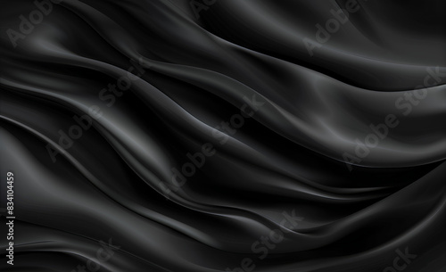 Smooth elegant black satin texture abstract background. Luxurious background design 