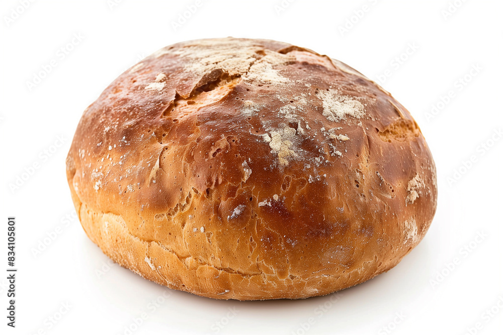 Round Loaf of Bread on White Background Round Loaf of Bread on White Background