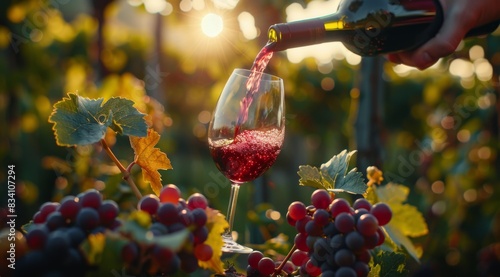 Person Pouring Red Wine Into Glass