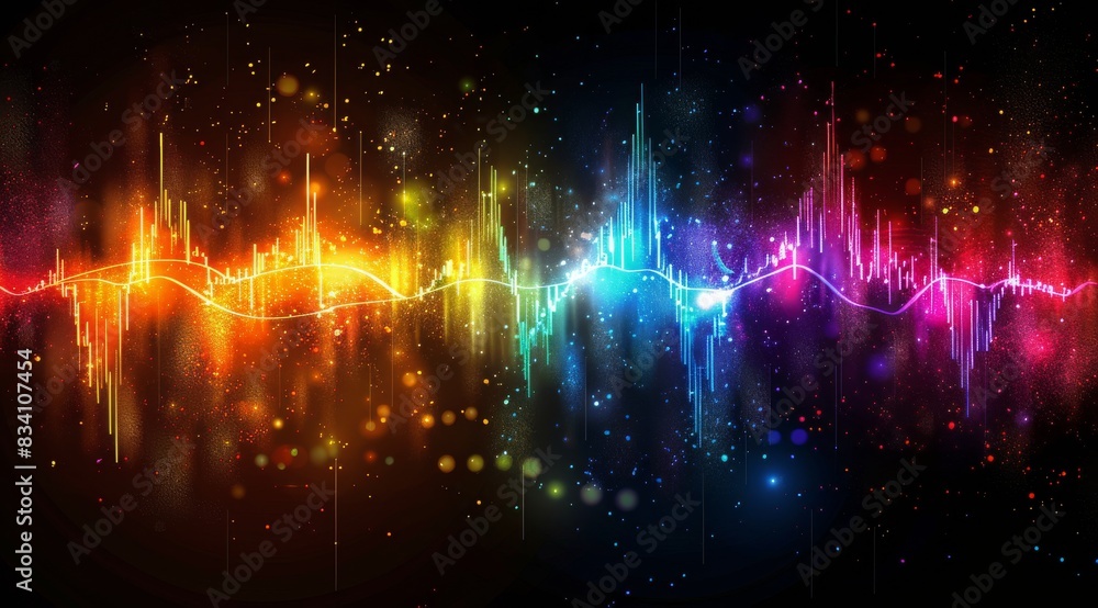 Colorful Wave of Smoke on Black Background Colorful Wave of Smoke on Black Background