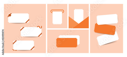 Coupon ticket template. Design of various coupons for promotion and sales. 
