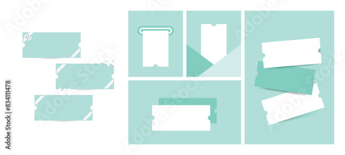 Coupon ticket template. Design of various coupons for promotion and sales. 
