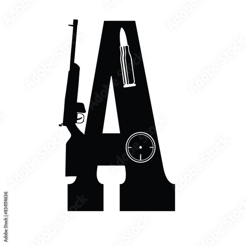 Gun Alphabet Font Letters Svg, Second Amendment Dad Rifle, 2nd Amendment Svg, Dad Svg, Army Svg, Gun Svg, Daddy Svg, Veteran Svg, Military