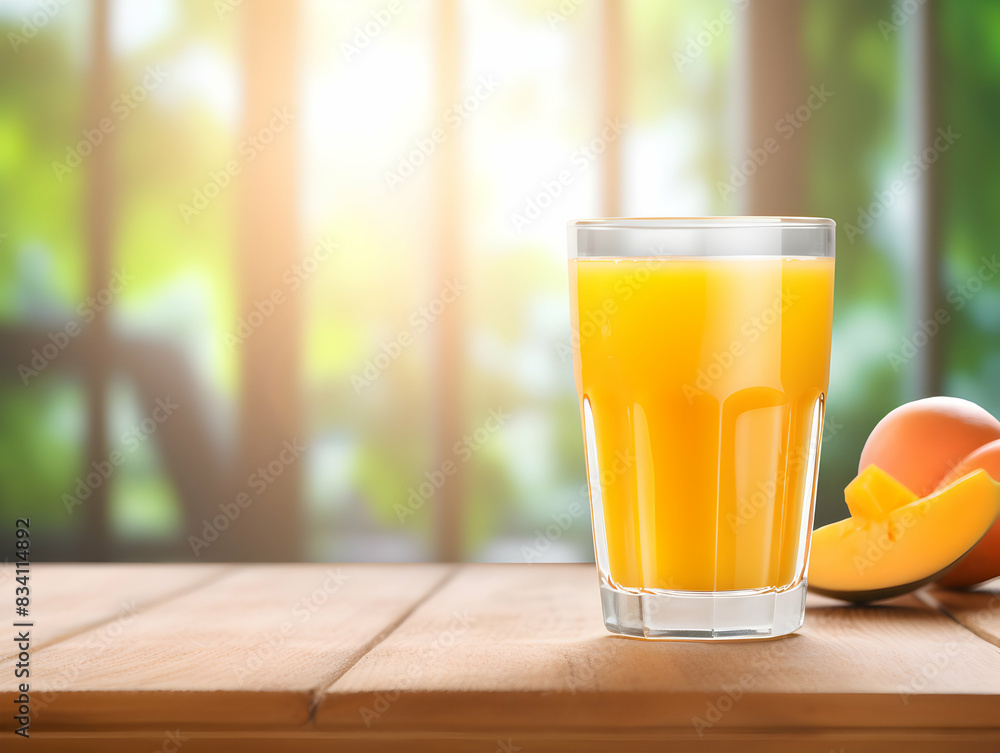 A Glass of mango with ripe mango, Refreshing and healthy mango juice ice in a glass with summer background, mango juice photo A Glass of mango with ripe mango, Refreshing and healthy mango juice ice in a glass with summer background, mango juice photo