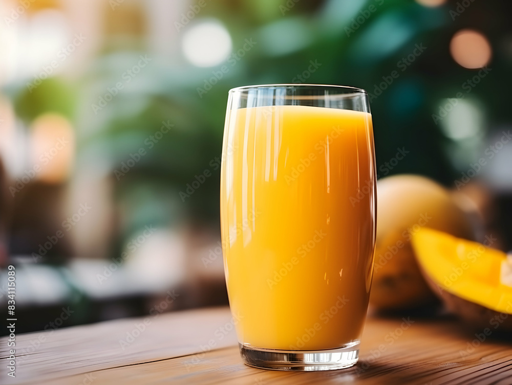 A Glass of mango with ripe mango, Refreshing and healthy mango juice ice in a glass with summer background, mango juice photo A Glass of mango with ripe mango, Refreshing and healthy mango juice ice in a glass with summer background, mango juice photo