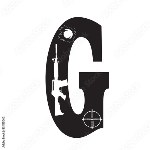 Gun Alphabet Font Letters Svg, Second Amendment Dad Rifle, 2nd Amendment Svg, Dad Svg, Army Svg, Gun Svg, Daddy Svg, Veteran Svg, Military