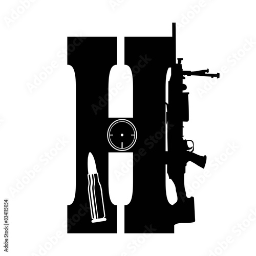 Gun Alphabet Font Letters Svg, Second Amendment Dad Rifle, 2nd Amendment Svg, Dad Svg, Army Svg, Gun Svg, Daddy Svg, Veteran Svg, Military