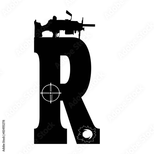 Gun Alphabet Font Letters Svg, Second Amendment Dad Rifle, 2nd Amendment Svg, Dad Svg, Army Svg, Gun Svg, Daddy Svg, Veteran Svg, Military