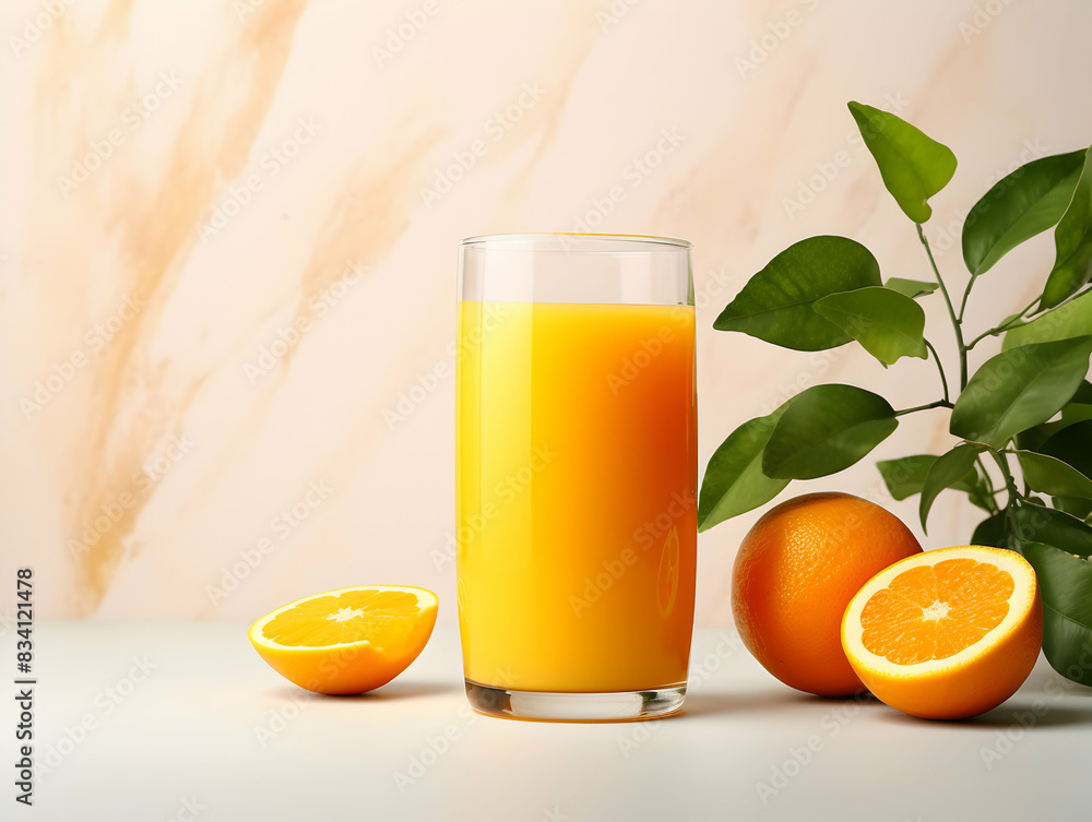 A Glass of orange juice with slice of orange, Refreshing and healthy orange juice ice in a glass with summer background, orange juice photo A Glass of orange juice with slice of orange, Refreshing and healthy orange juice ice in a glass with summer background, orange juice photo