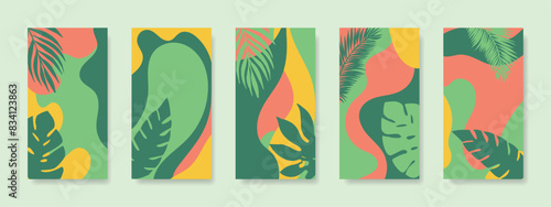 Tropical templates for celebration, advertising, branding, banner, cover, label, poster, sales.