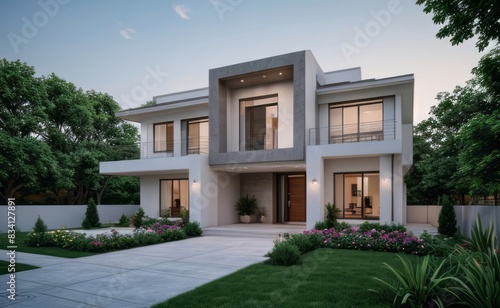 modern house in the park
