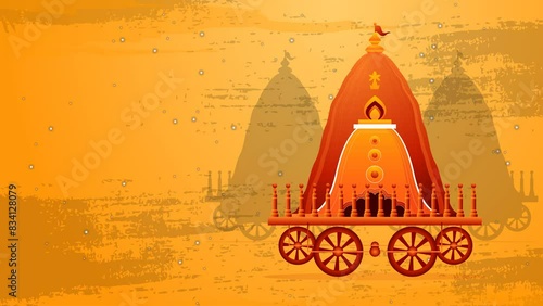 Celebrate the Divine Journey, Happy Rath Yatra, 4k video, Flat Animation photo