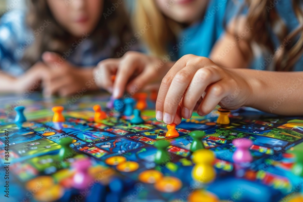 Two Girls Playing a Board Game Together Two Girls Playing a Board Game Together