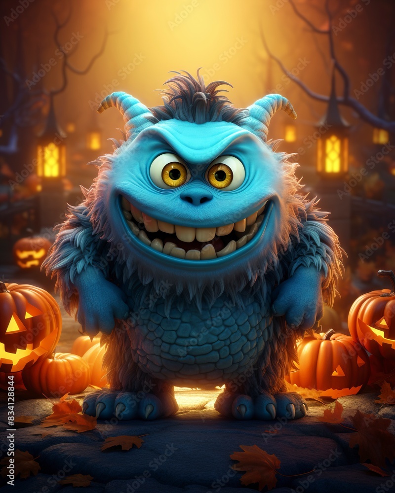 halloween monster in the night, generative ai halloween monster in the night, generative ai
