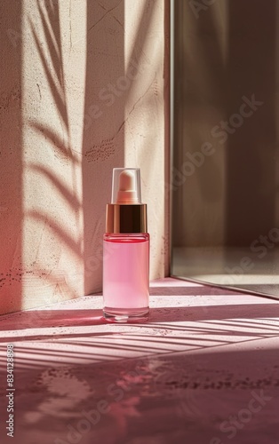 Perfume Bottle Beside Pink Wall