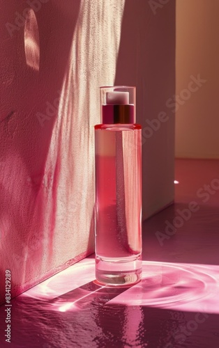 Perfume Bottle Beside Pink Wall