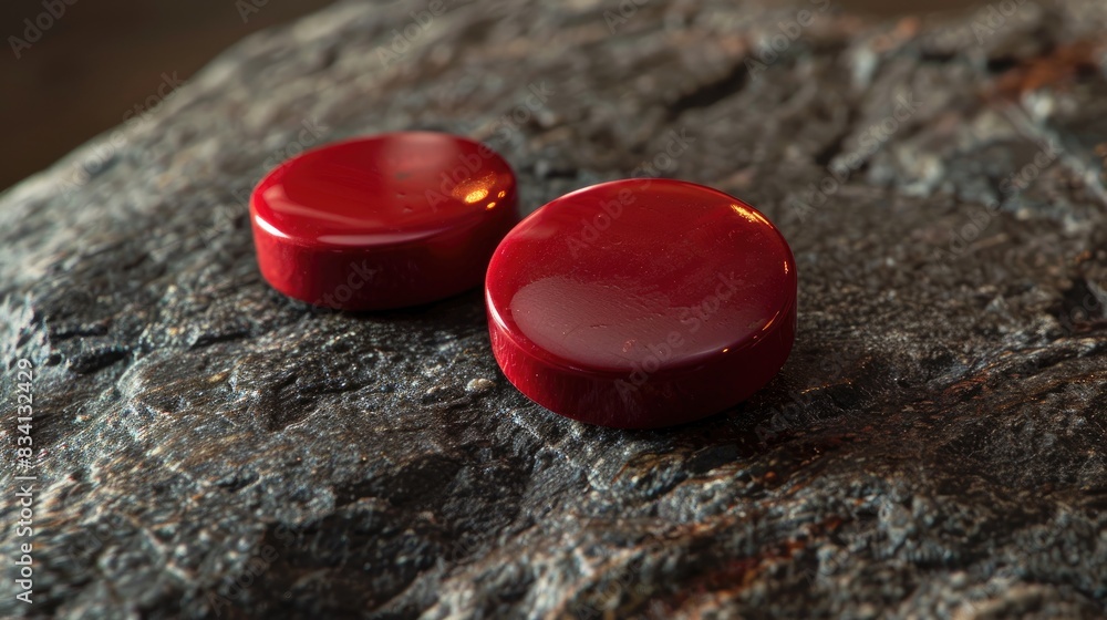 Pair of crimson pain tablets 2 Pair of crimson pain tablets 2