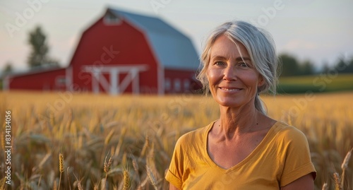 Woman Standing in a Wheat Field