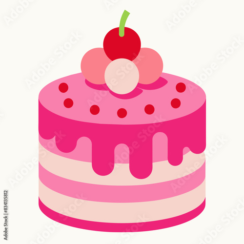 cherries pink birthday cake 