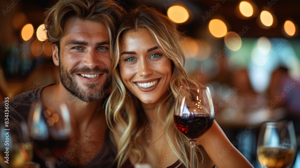 Couple having a drink in a fancy restaurant Couple having a drink in a fancy restaurant